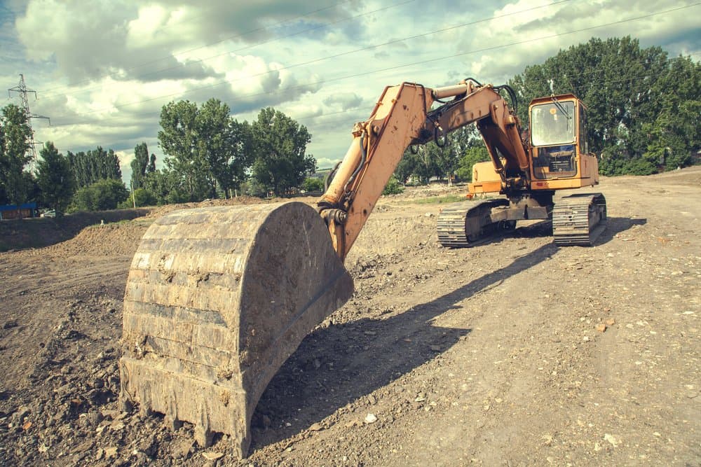 Excavation equipment at work on a Poconos property